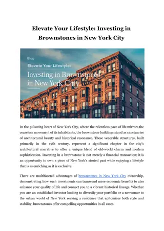 Elevate Your Lifestyle_ Investing in Brownstones in New York City