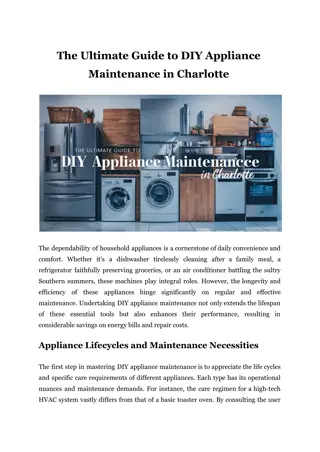 The Ultimate Guide to DIY Appliance Maintenance in Charlotte