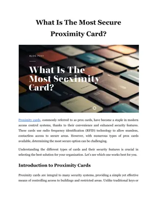 What Is The Most Secure Proximity Card?