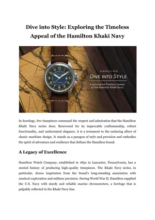 Dive into Style_ Exploring the Timeless Appeal of the Hamilton Khaki Navy
