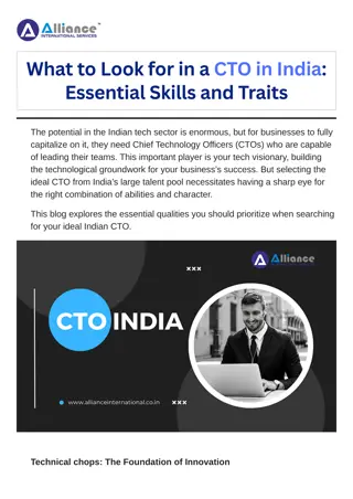 What to Look for in a CTO in India-Essential Skills and Traits