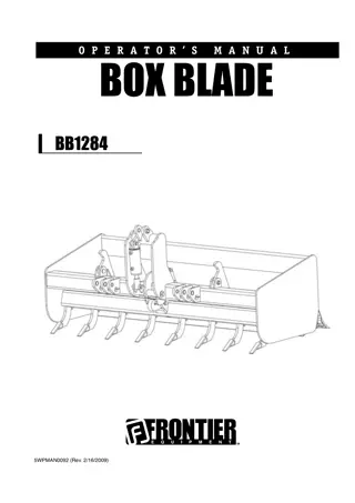John Deere Frontier BB1284 Box Blade Operator’s Manual Instant Download (Publication No. 5WPMAN0092)