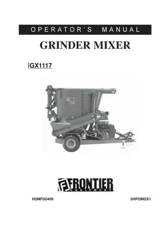 John Deere GX1117 Grinder Mixer Operator’s Manual Instant Download (Publication No.5HPOMGX1)