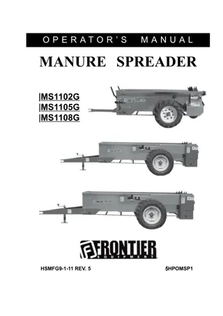 John Deere MS1102G MS1105G MS1108G Manure Spreader Operator’s Manual Instant Download (Publication No.5HPOMSP1)