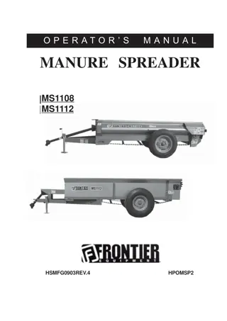 John Deere MS1108 MS1112 Manure Spreader Operator’s Manual Instant Download (Publication No. 5HPOMSP2)