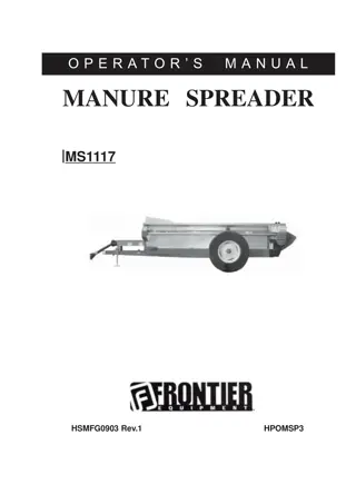 John Deere MS1117 Manure Spreader Operator’s Manual Instant Download (Publication No.HPOMSP3)