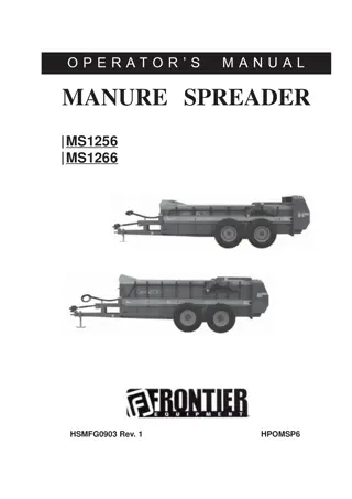 John Deere MS1256 MS1266 Manure Spreader Operator’s Manual Instant Download (Publication No.HPOMSP6)