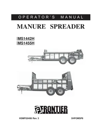 John Deere MS1442H MS1455H Manure Spreader Operator’s Manual Instant Download (Publication No.5HPOMSP8)