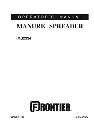 John Deere MS2334 Manure Spreader Operator’s Manual Instant Download (Publication No. 5HPMSSD34)