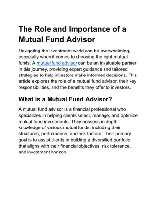 The Role and Importance of a Mutual Fund Advisor