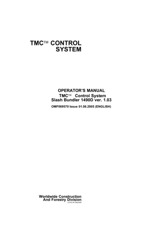 John Deere TMC™ Control System Operator’s Manual Instant Download (Publication No.OMF069570)