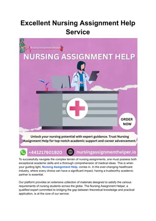 Excellent Nursing Assignment Help UK