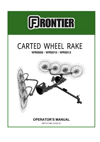 John Deere WR0008 WR0010 WR0012 Carted Wheel Rake Operator’s Manual Instant Download (Publication No. 5EP1017480)