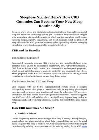 Sleepless Nights_ Here's How CBD Gummies Can Become Your New Sleep Routine Ally