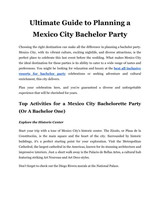 Ultimate Guide to Planning a Mexico City Bachelor Party