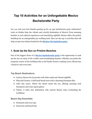 Top 10 Activities for an Unforgettable Mexico Bachelorette Party