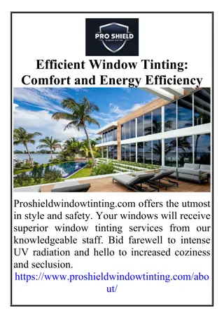 Efficient Window Tinting Comfort and Energy Efficiency