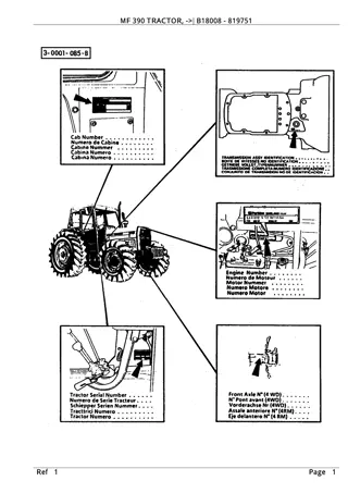 Massey Ferguson MF 390 TRACTOR, - B18008 Parts Catalogue Manual Instant Download