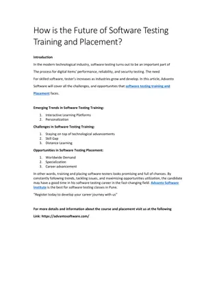 How is the Future of Software Testing Training and Placement