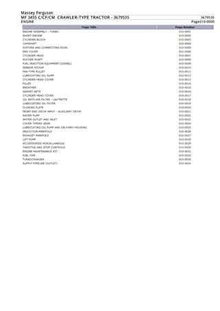 Massey Ferguson MF 3455 C  MF 3455 CF  MF 3455 CM CRAWLER-TYPE TRACTOR Parts Catalogue Manual Instant Download