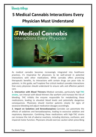 5 Medical Cannabis Interactions Every Physician Must Understand
