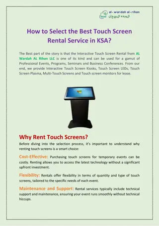 How to Select the Best Touch Screen Rental Service in KSA?