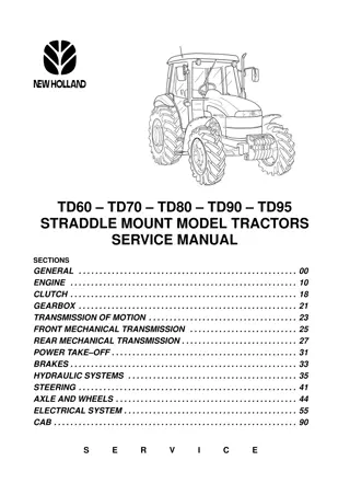 New Holland TD70 Tractor Service Repair Manual Instant Download