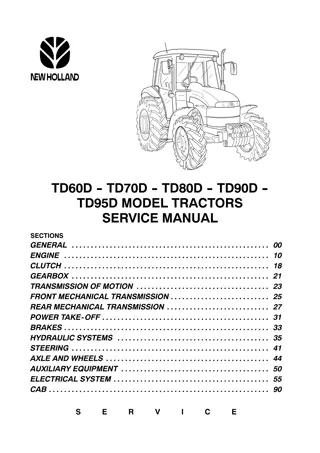 New Holland TD80D Tractor Service Repair Manual Instant Download