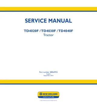 New Holland TD4020F Tractor Service Repair Manual Instant Download