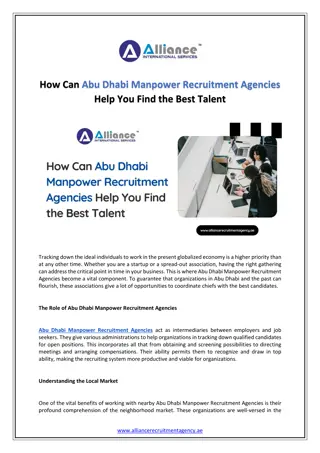 How Can Abu Dhabi Manpower Recruitment Agencies Help You Find the Best Talent
