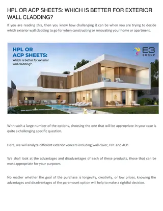 HPL OR ACP SHEETS: WHICH IS BETTER FOR EXTERIOR WALL CLADDING?