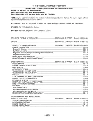 New Holland TJ 280 Series Tractor Service Repair Manual Instant Download