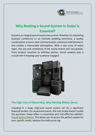 Why Renting a Sound System in Dubai is Essential?