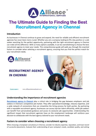 The Ultimate Guide to Finding the Best Recruitment Agency in Chennai
