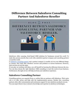 Difference Between Salesforce Consulting Partner And Salesforce Reseller