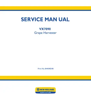 New Holland VX7090 Grape Harvester Service Repair Manual Instant Download