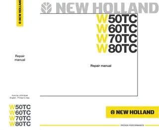 NEW HOLLAND W50TC COMPACT WHEEL LOADER Service Repair Manual Instant Download