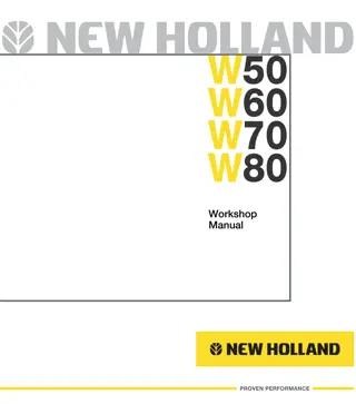 New Holland W70 Wheel Loader Service Repair Manual Instant Download