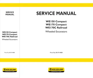 NEW HOLLAND WE170C RAILROAD WHEELED EXCAVATOR Service Repair Manual Instant Download