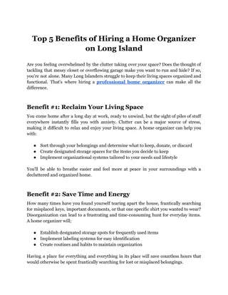 Top 5 Benefits of Hiring a Home Organizer on Long Island