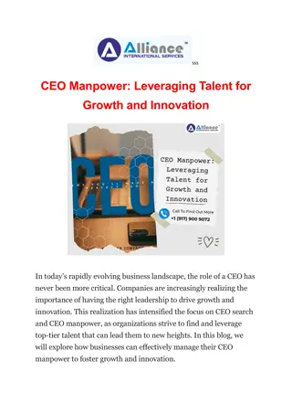 CEO Manpower: Leveraging Talent for Growth and Innovation