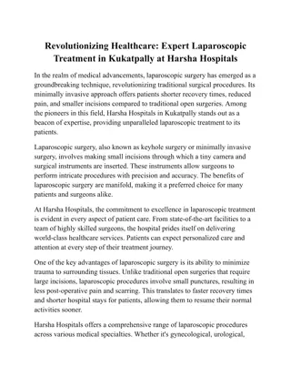 Expert Laparoscopic Treatment in Kukatpally at Harsha Hospitals
