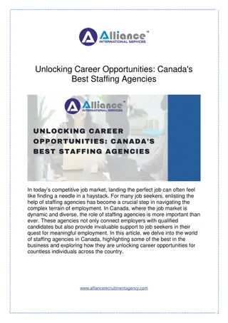 Unlocking Career Opportunities Canada's Best Staffing Agencies