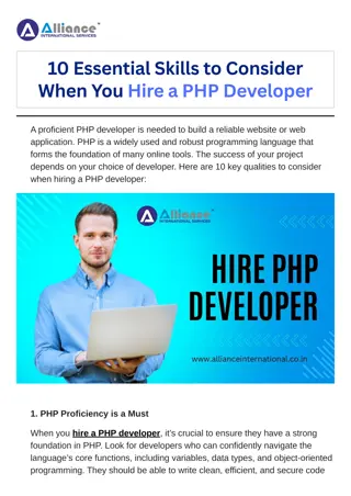 10 Essential Skills to Consider When You Hire a PHP Developer